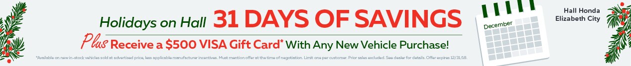 Holidays on Hall - 31 Days of Savings