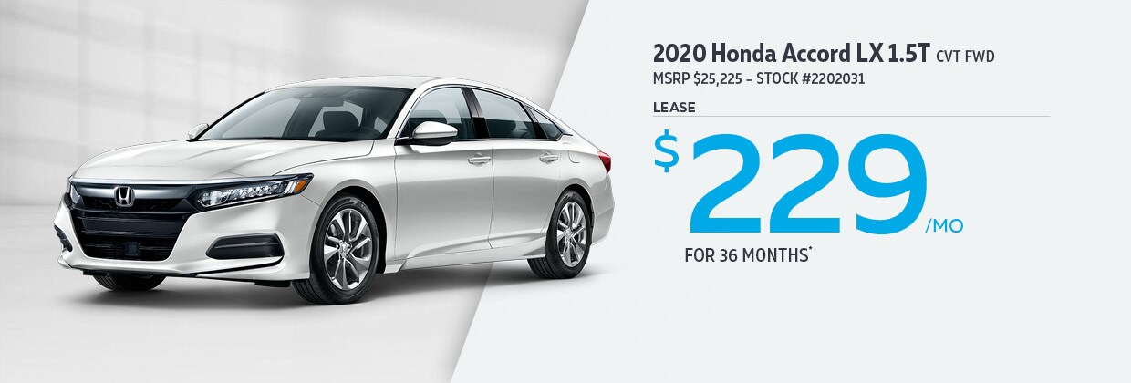 2020 Honda Accord LX 1.5T CVT FWD Lease for $229/mo