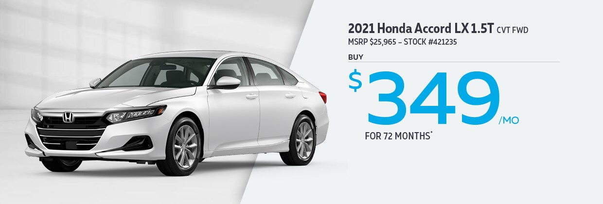2021 Honda Accord LX 1.5T Buy for $349/MO for 72 months