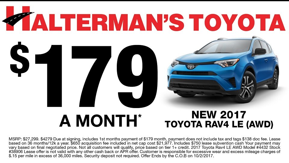 2017 Rav4 LE AWD Lease Special