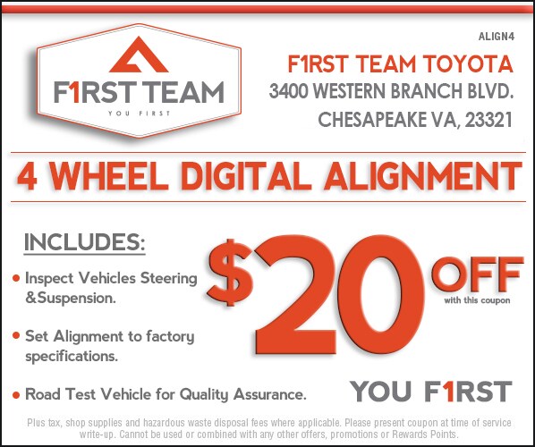 First Team Toyota 4 Wheel Alignment Special