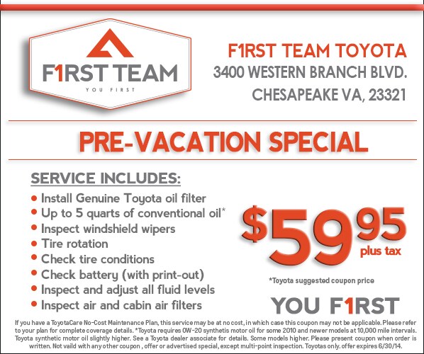 First Team Toyota Pre-Vacation Sale