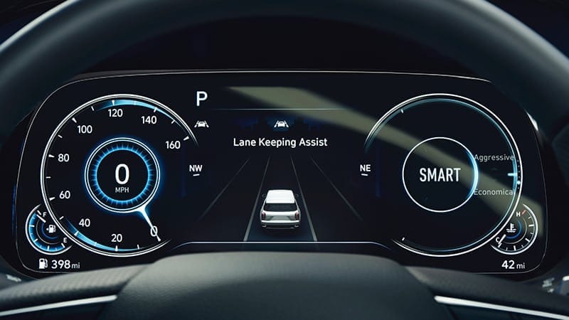 2020 Hyundai Palisade available fully digital instrument cluster & Hi-res 10.25-inch touchscreen
