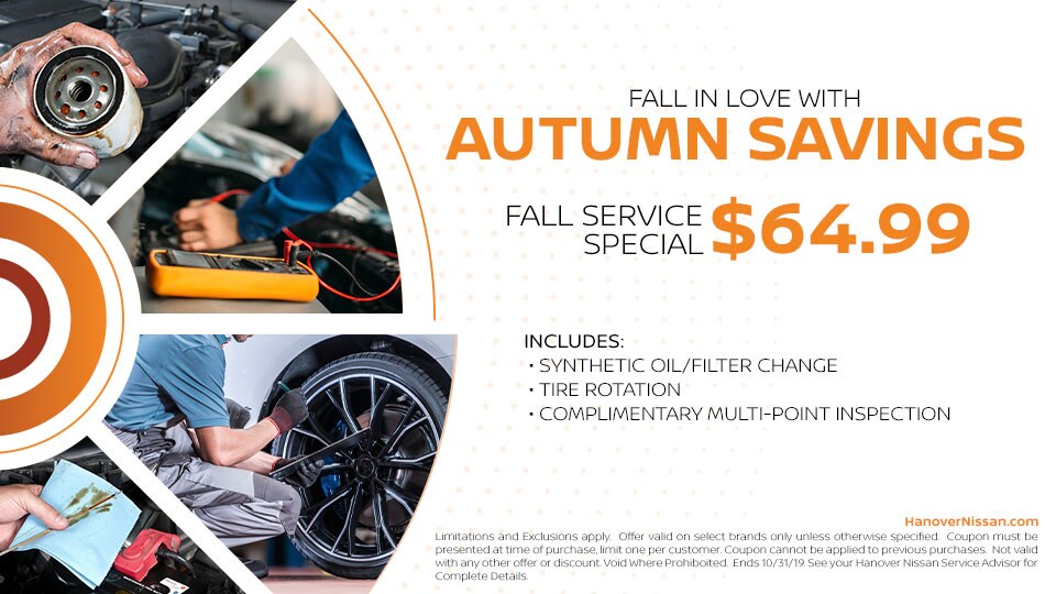 Fall Service Specials at Hanover Nissan