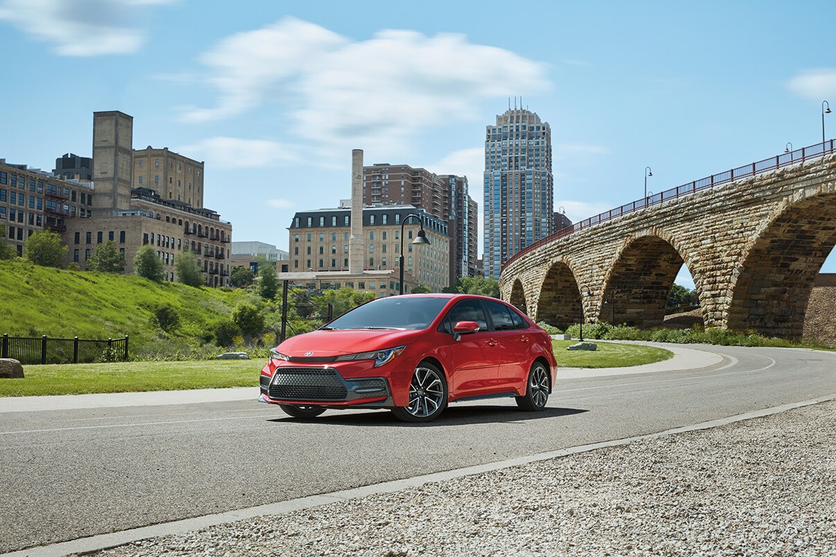 Model Features of the 2020 Toyota Corolla at Hanover Toyota in Hanover | Red toyota corolla parked on road Model Features of the 2020 Toyota Corolla at Hanover Toyota in Hanover | Red toyota corolla parked on road