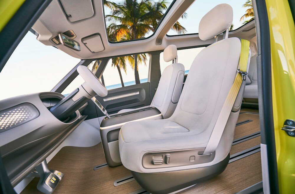 Vehicles of the Future: the ID., ID. CROZZ, and ID. BUZZ at Hanover Volkswagen of Hanover | The white interior of the ID. BUZZ Vehicles of the Future: the ID., ID. CROZZ, and ID. BUZZ at Hanover Volkswagen of Hanover | The white interior of the ID. BUZZ