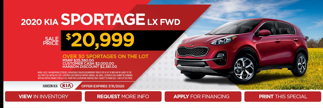 New 2020 Kia Sportage LX FWD Special