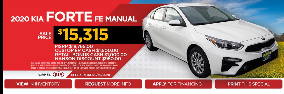 2020 Kia Forte Manual Special