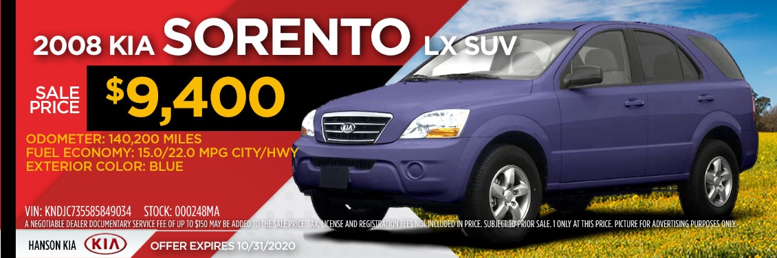 Used 2008 Kia Sorento Special Offer