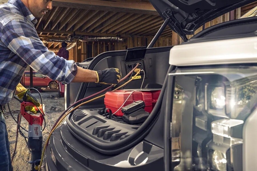 Outlets Located in the Mega Power Frunk in the Ford F-150 Lightning