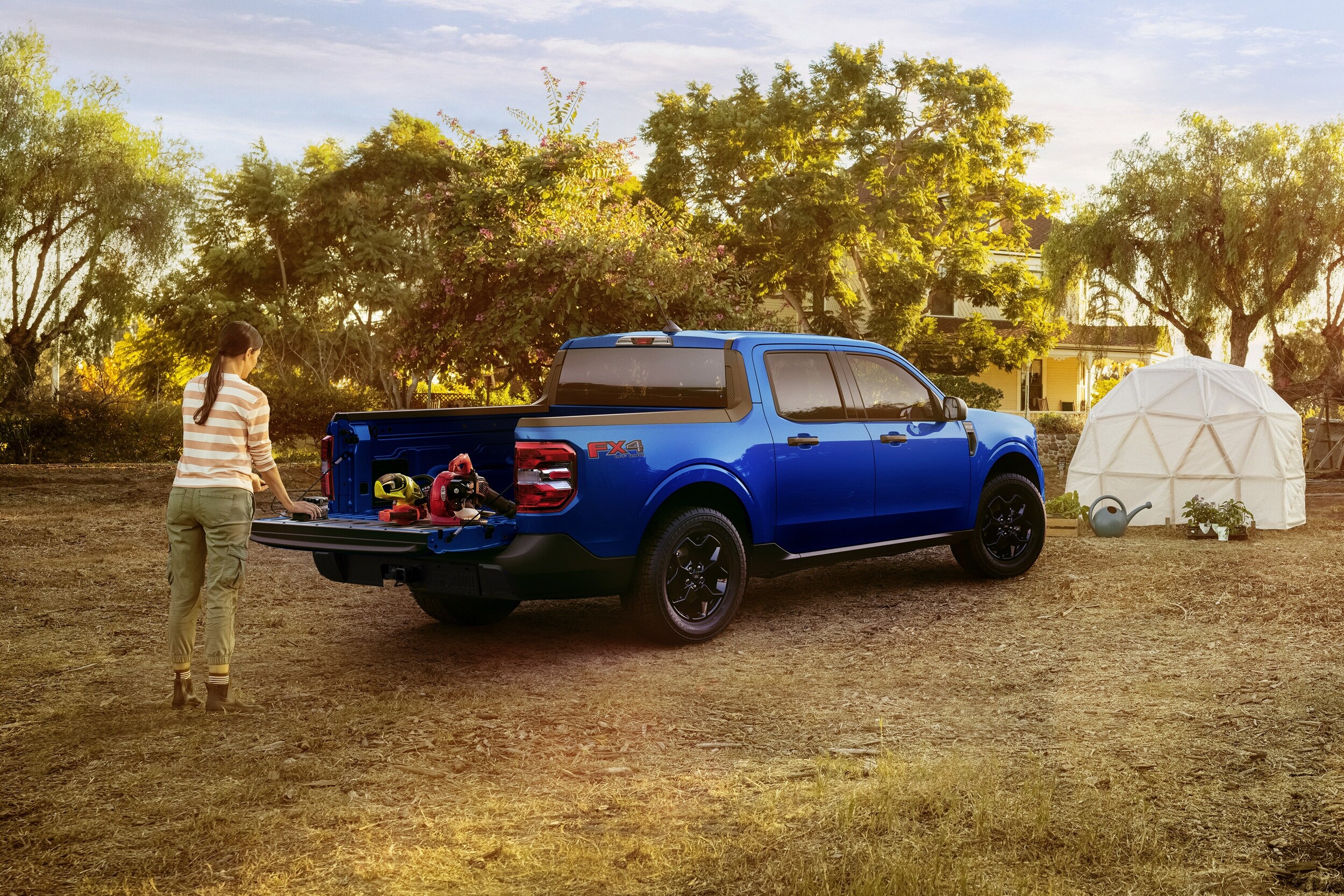 Ford Maverick with Tools in Cargo Bed