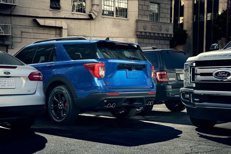 Rear View of Ford Explorer
