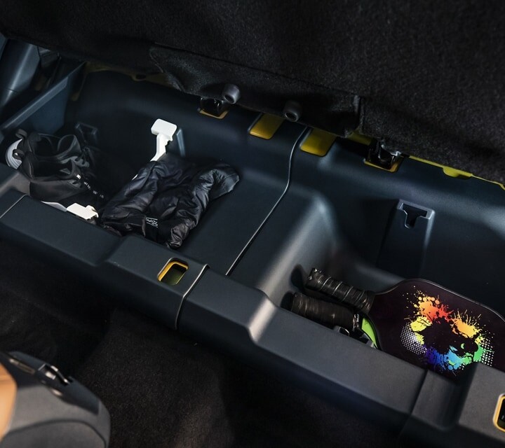 Rear Under-Seat Storage Bins in Ford Maverick