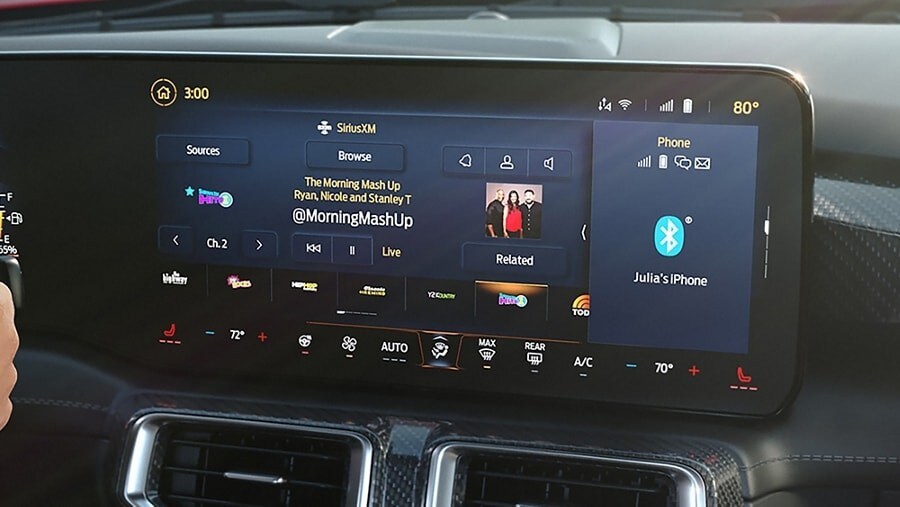 Close up of Ford Mustang Display Screen