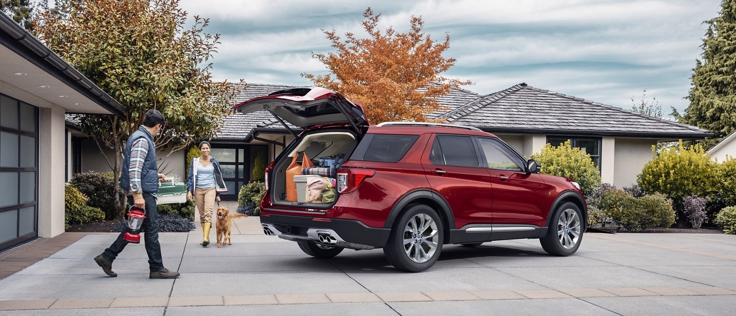Ford Explorer with Camping Gear in Cargo Area