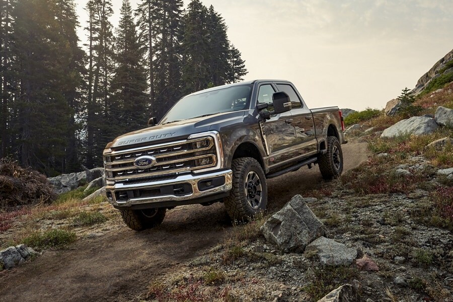 Ford Super Duty on a dirt road