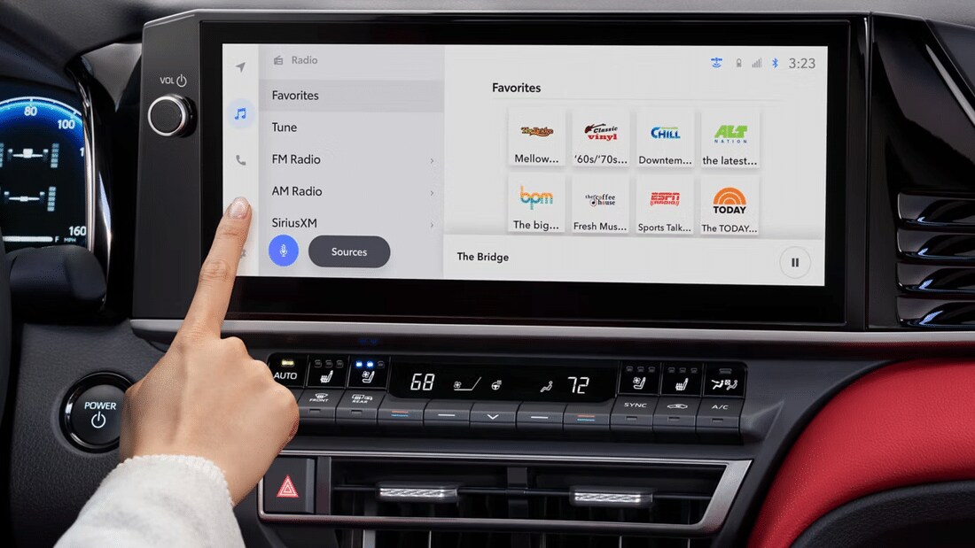 The large, responsive 12.3-inch infotainment screen in the 2026 Toyota Camry.