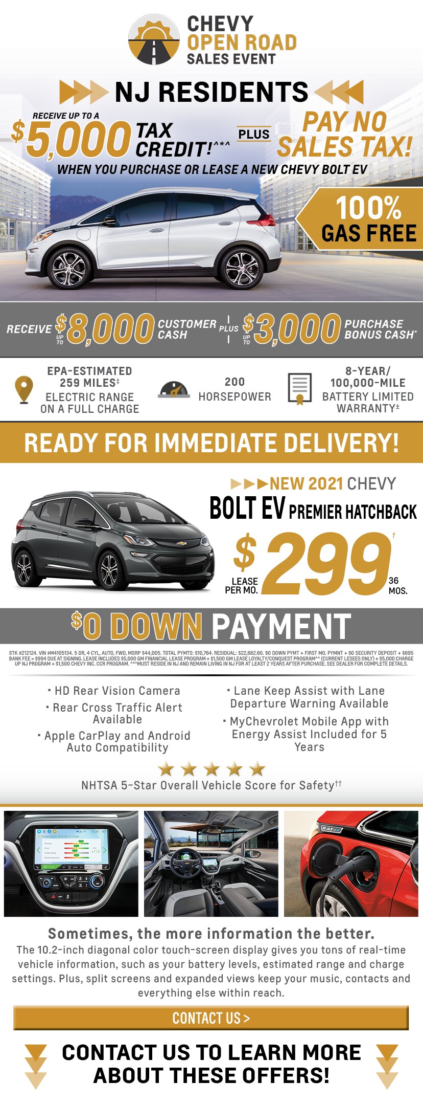 New 2021 Chevy Bolt EV