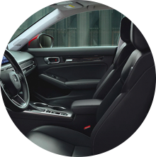 leather-trimmed interior