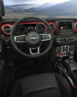 2020 Jeep Gladiator The dashboard of the 2020 Jeep Gladiator