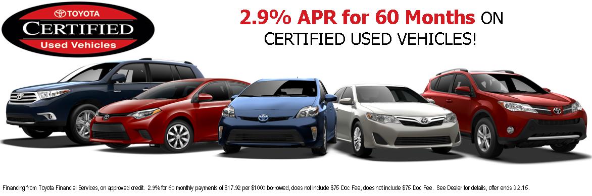 2.9% Financing on any Toyota Certified Used Vehicle! banner exp. 3.2.15.jpg