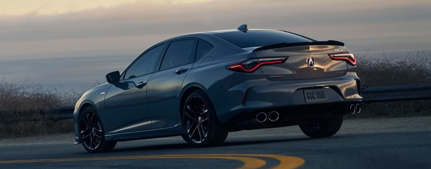 A grey 2026 Acura TLX Type-S from the rear.