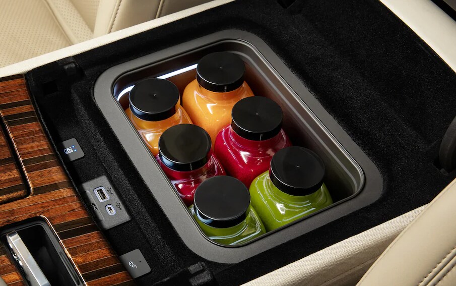 2021 escalade console refrigerator