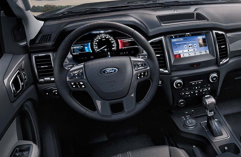 2020 Ford Ranger interior dash and wheel view_o.jpg