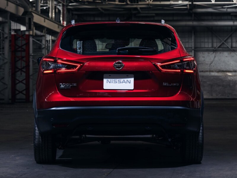 Rear exterior view of a 2019 Nissan Rogue