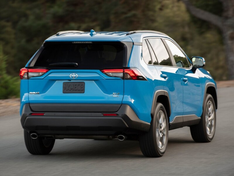Rear exterior view of a 2019 Toyota RAV4