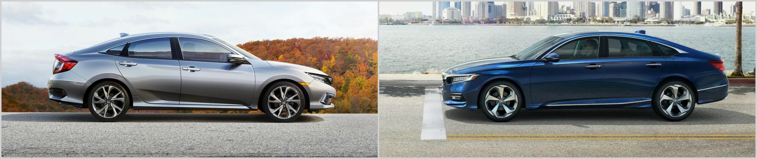 2020-honda-civic-vs-2020-honda-accord-exterior-profile.jpg profile views of a 2020 Honda Civic side-by-side a 2020 Honda Accord
