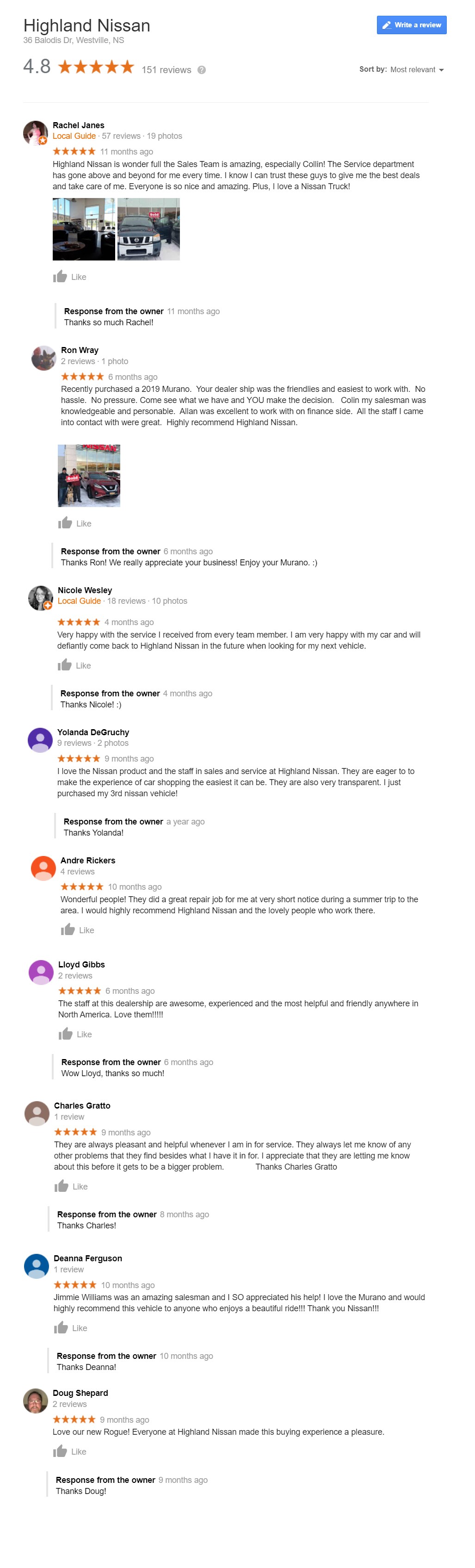 Highland Nissan Best Dealership Reviews Nova Scotia