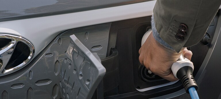 Hyundai EV charging at a public station