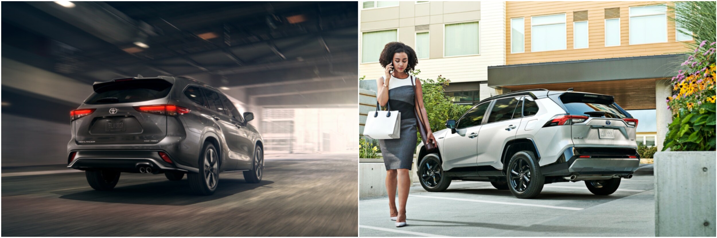 2022 Toyota Highlander Vs. Rav4 Rear 2022 Toyota Highlander vs. 2022 Toyota RAV4 exterior bumper