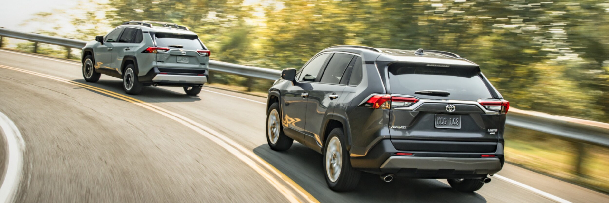 2022 Vs. 2021 RAV4 Models Driving Rear 2022 Vs. 2021 RAV4 Driving Rear