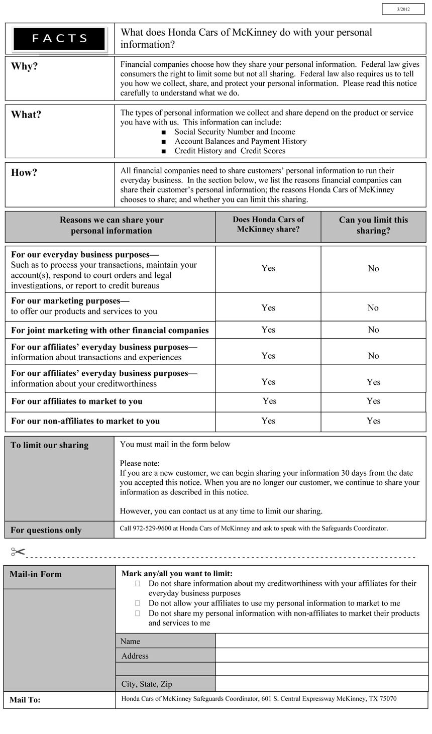Honda Cars of Mckinney Privacy Notice 11-9-12a-1.jpg