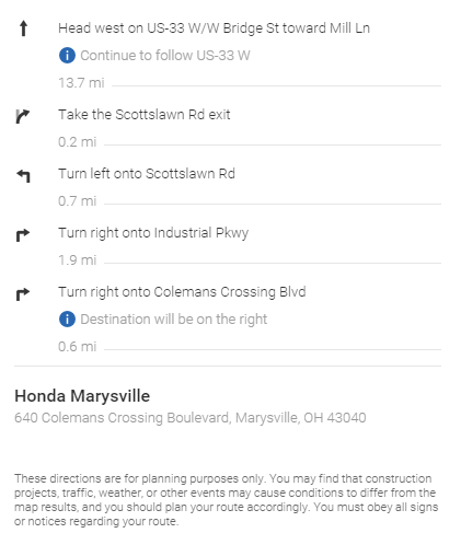 directions to honda marysville from dublin oh.PNG