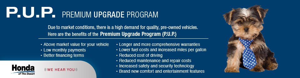 Honda of the Desert PUP Program