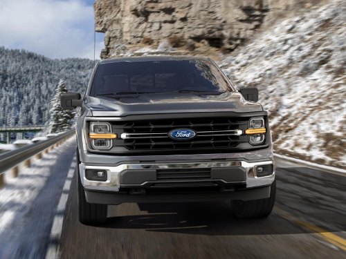 2026 Ford F-150 driving on an icy road