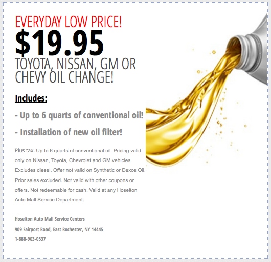 19.95 Oil Change now at Hoselton Nissan in East Rochester, NY Rochester Nissan Service