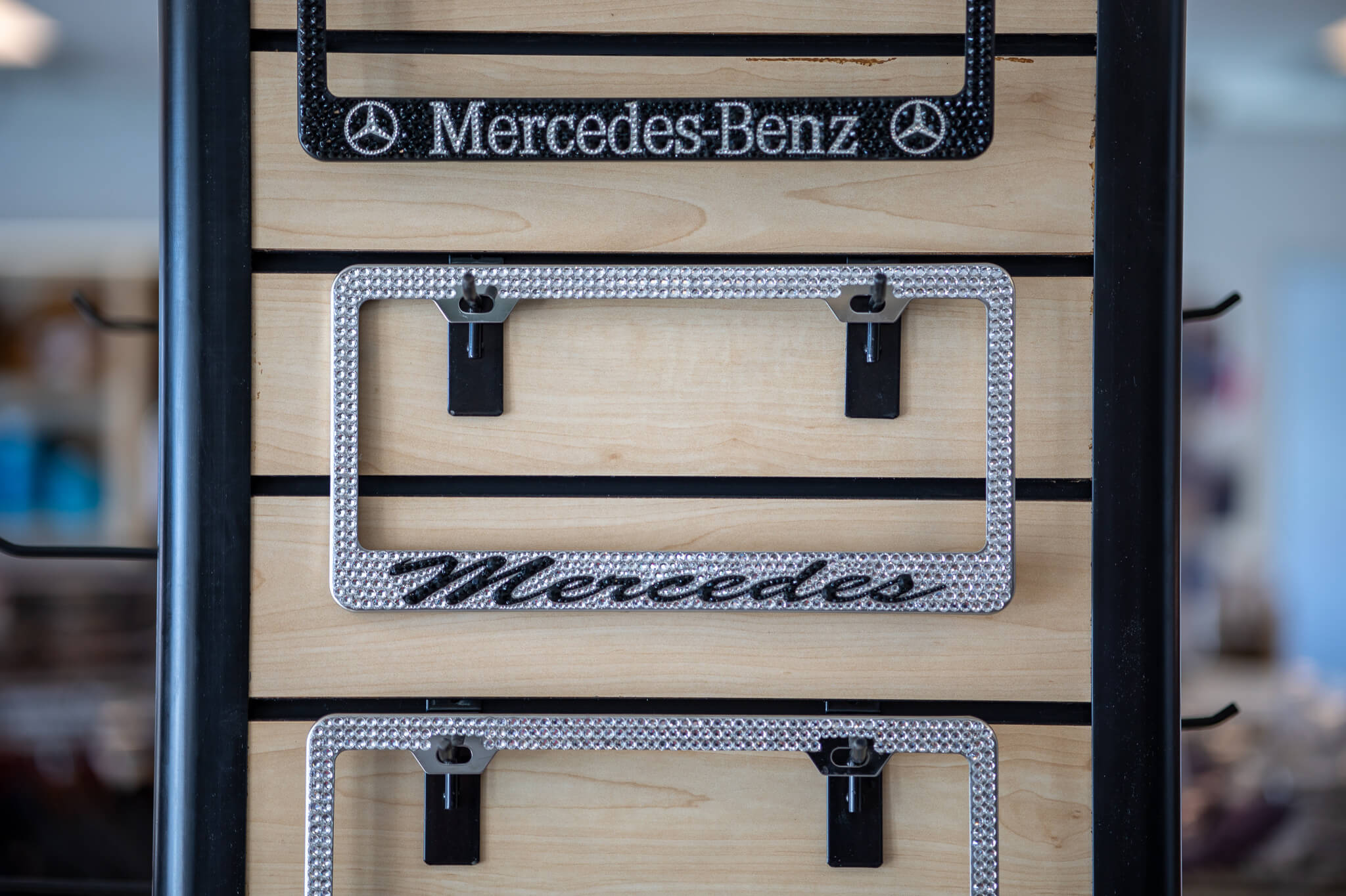 Find parts and accessories at House of Imports Accessories rack at House of Imports