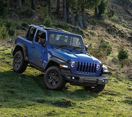 Blue Jeep Wrangler