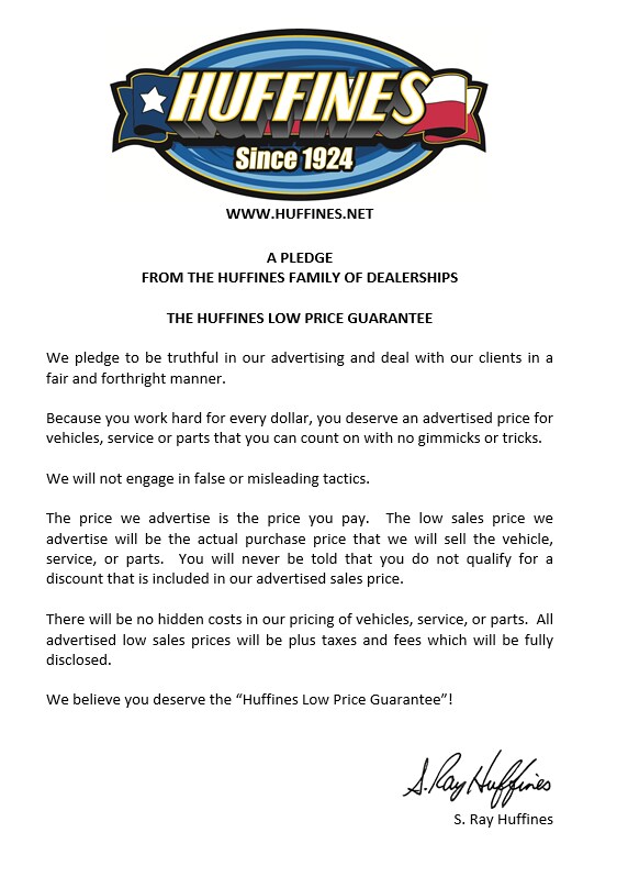 The Huffines Low Price Guarantee