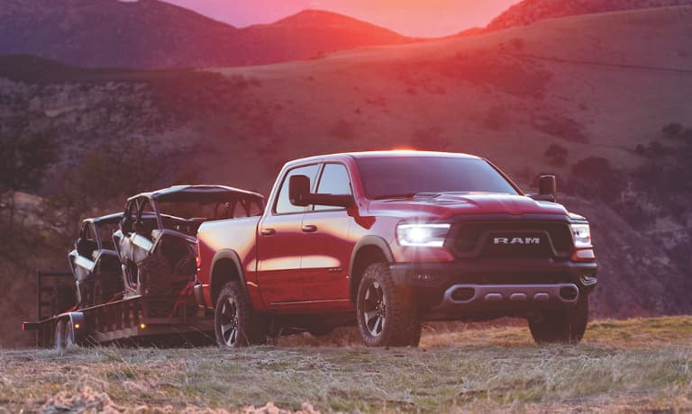 2021 Ram 1500 towing a trailer