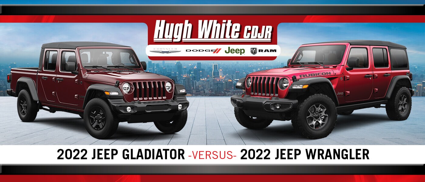 2022 Jeep Gladiator vs. 2022 Jeep Wrangler