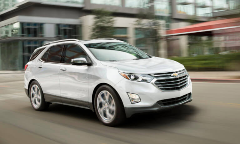 2021 Chevy Equinox exterior driving in city