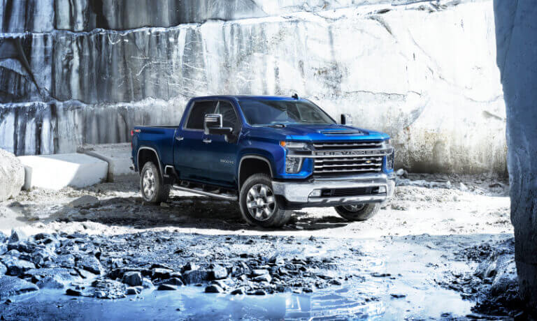 2022 Chevy Silverado 2500 HD parked in a quarry
