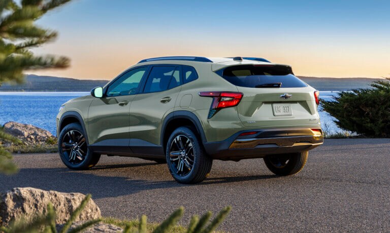 2025 Chevy Trax facing away by a lake