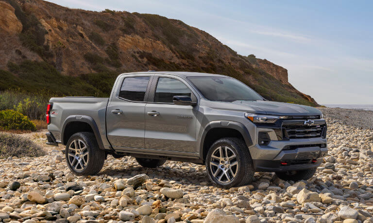 2025 Chevy Colorado parked on a rocky beach