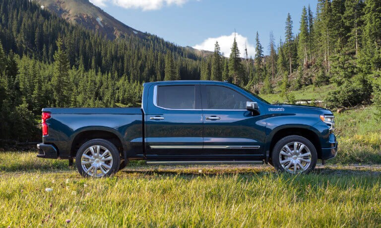 2023 Chevy Silverado 1500 exterior parked in a forest
